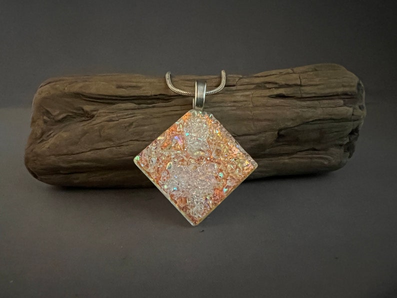 Colorful Frit on Orange Round Pendant image 4