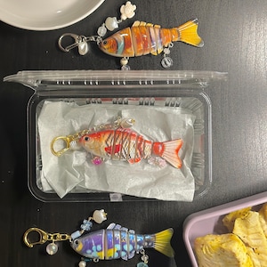 SMALL Fresh Catch Keychains | Fish bait keychains, handmade charm keychain, coastal trendy keychains