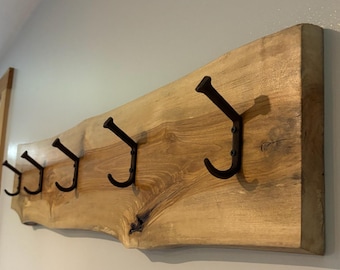 Live Edge Rustic Coat Rack