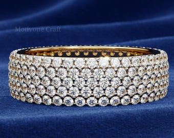 10K 14K 18K Gold 5-Row Lab-Grown Diamond Eternity Band Ring
