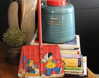 Tin Litho Kids Snow Shovel Vintage Christmas Decor Outdoor Decor 1960's Toys