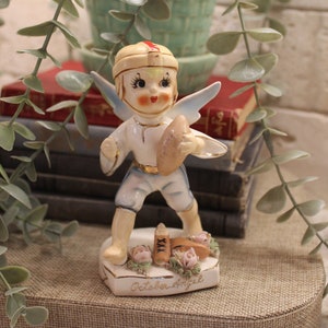 Lefton October Boy Angel Geo Lefton Football Boy Angel 556 Geo Lefton Angel Collectible Birthday Figurine