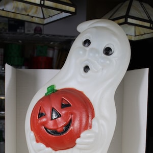 Ghost Blow Mold Halloween Blow Mold Vintage Blow Mold Outdoor Light Up Ghost With Jack O Lantern
