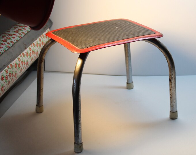Vintage Step Stool Retro Kitchen Red Metal Step Stool Costco - Etsy
