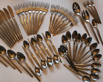 Mid - Century Flatware Set Ensenada Rogers Japan Stainless Silverware Set Dining Serving Entertaining Tableware