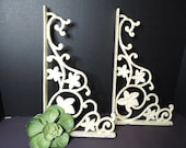 Ornate Metal Shelf Brackets Hardware Rod Iron Corner Brackets Shelf Brackets Farm House Style French Country Rustic Primitive Cottage