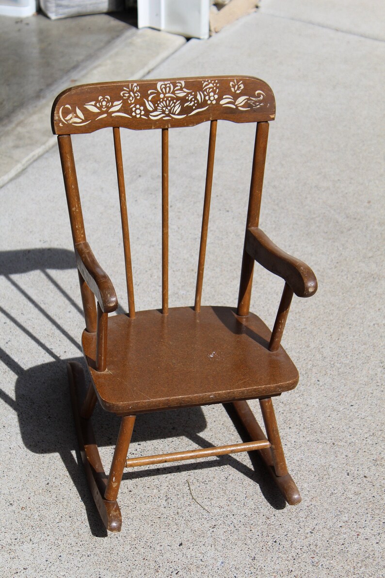 Childs Rocking Chair Kids Furniture Mini Wood Rocker Rocking Etsy
