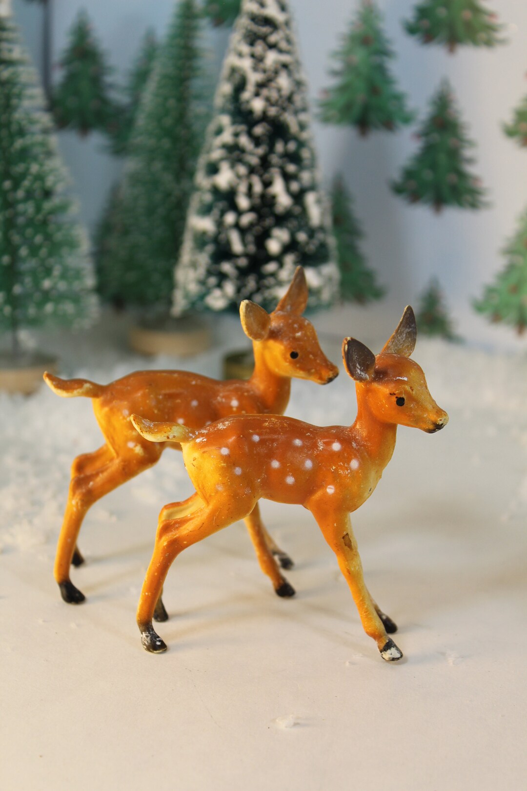 Vintage Deer Figurines in Plastic Fawn Set of Two Deer Fawn Etsy