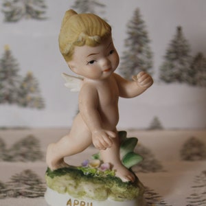 April Angel Figurine Porcelain Collectible Knick Knack Birthday Series Figurine