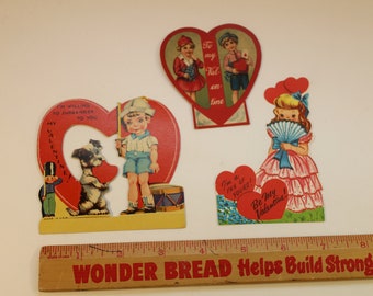 Valentine Cards Vintage Valentines Die Cut Valentines Ephemera Cards Holiday Cards Kids Valentines