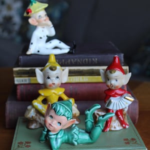 Vintage Pixie Choose One  Figurine Japan Vintage kitchy Cute Pixie Elf figurines