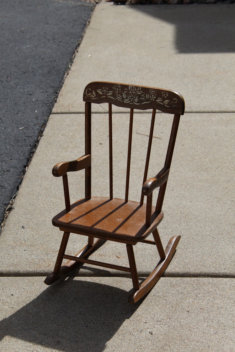 Childs Rocking Chair Kids Furniture Mini Wood Rocker Rocking Etsy