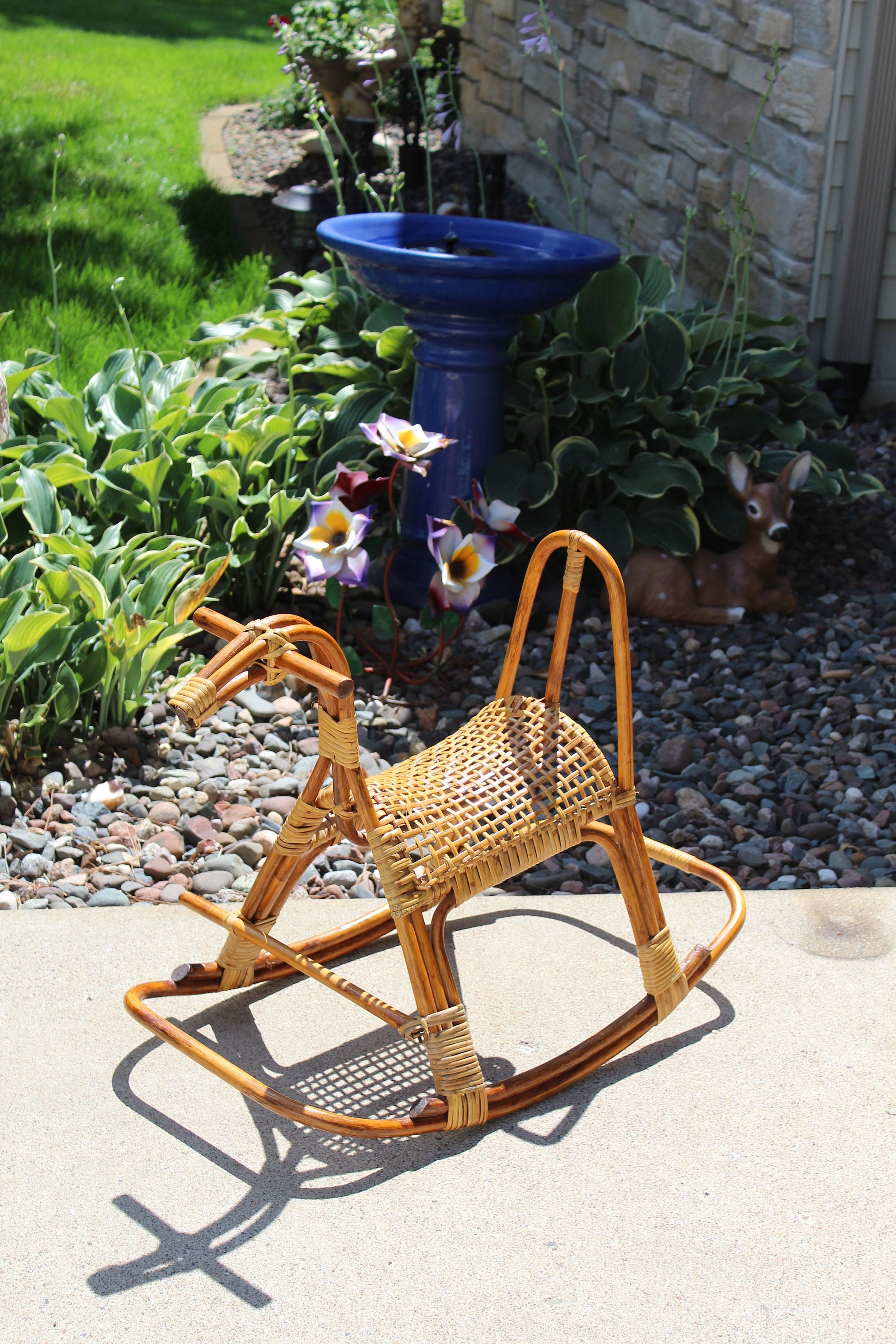 Rattan horse rocking chair new arrivals