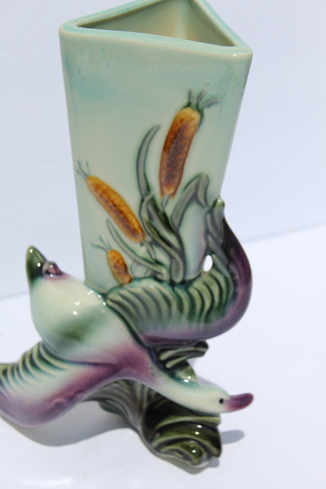 Antique Bird Vase by Hull Pottery Antique Pottery Vase Ornate Bird Vase