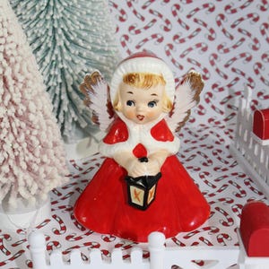 Vintage Christmas Angel Figurine Made in Japan Choir Angel with Lantern