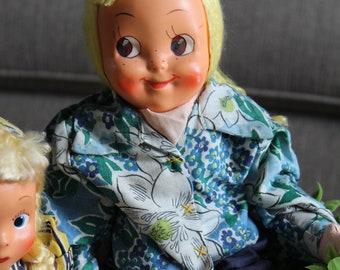 Vintage Dolls Made in Polland Vintage Polish Sawdust Doll Celluloid Mask Face Vintage Doll Polish Dolls