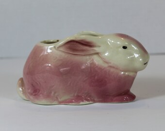Vintage Pottery Bunny Pink Bunny Easter Bunny Rabbit Collectible Pottery