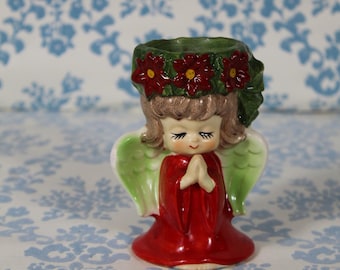 Lefton Christmas Angel Candle Holder Vintage Christmas 1960's Christmas