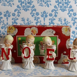 Noel Figurines by Commodore Vintage Christmas Angel NOEL Figurines Collectible Figurines