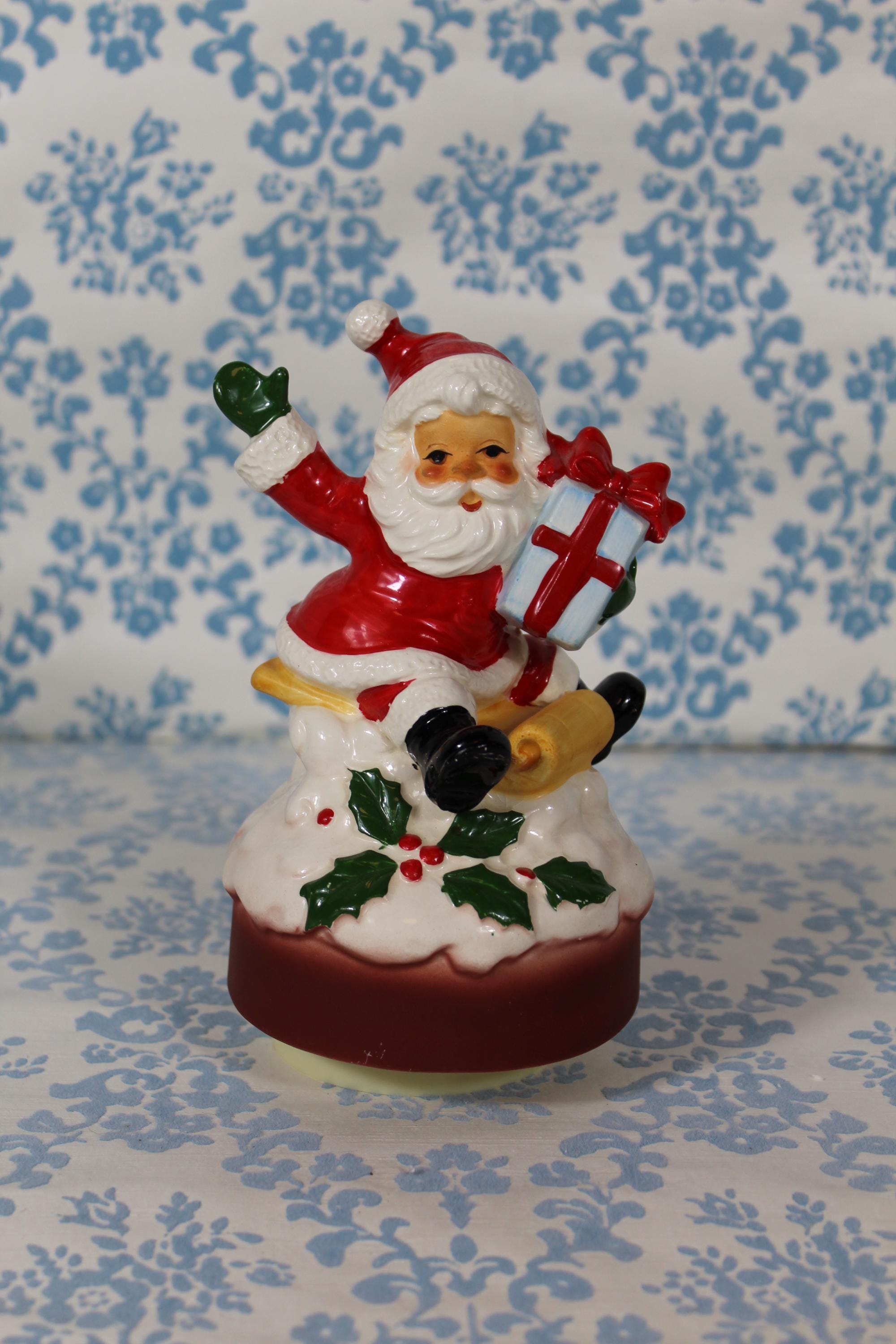 Vintage Santa Music Box Japan - Etsy