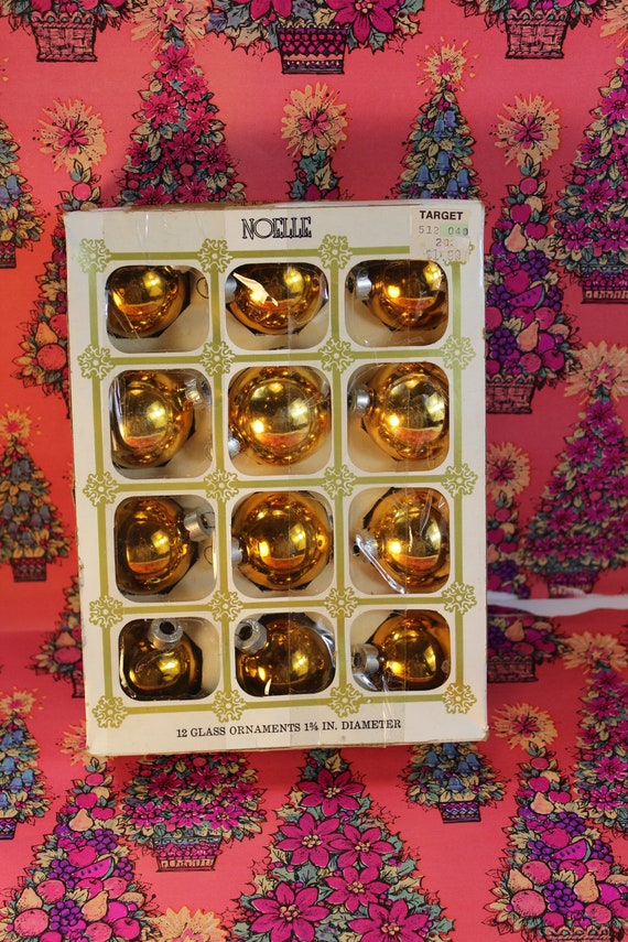 Vintage Christmas Ornaments Gold Glass Ornaments Noelle Etsy