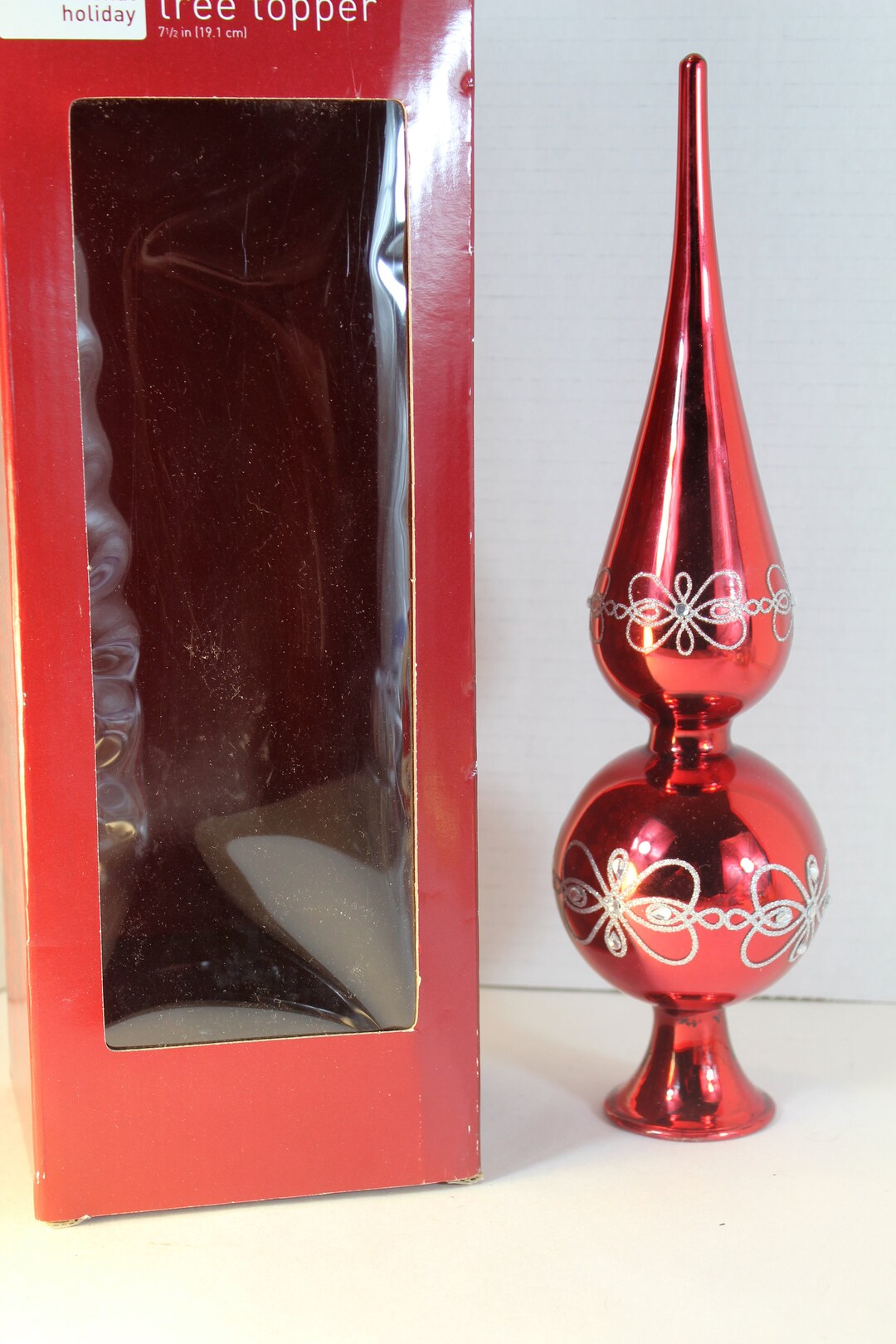 Vintage Tree Topper Red Glass Tree Topper Christmas Tree Etsy