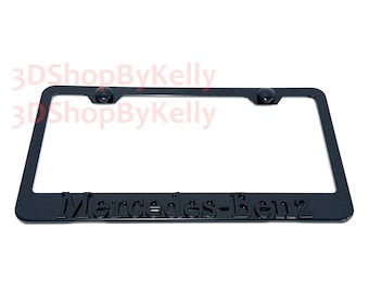 Black/red S5 License Plate Frame: 3D Emblem, Black Powder Coated