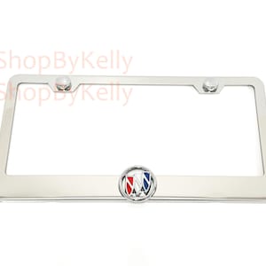 Chevrolet Corvette C6 Dual Logo 3D Embossed Letters On Mirror Chrome Metal License Plate Frame