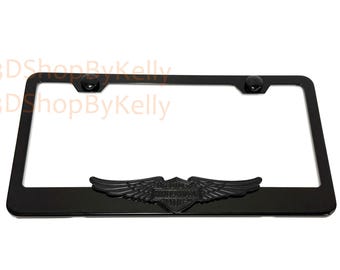 Premium Black Metal License Plate w/ 3D Ford Bronco Mirror Script Logo