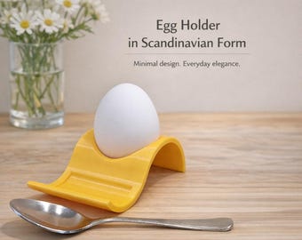 Gebogen eierhouder – Minimalistische Scandinavische eierhouder – 3D-geprinte gekookte eierdop – modern ontbijtaccessoire