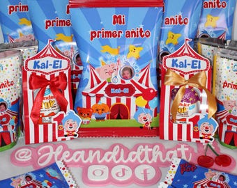 Plim Plim Circus Party Favor Set | Carnival Theme Birthday Decorations | Custom Printable Party Bundle | Circus Birthday Supplies