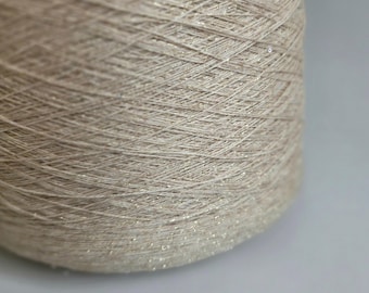 Loro Piana Italian 100% Cashmere Yarn - 2/26Nm - 1300m per 100g - Taupe with Sparkle and Sequins