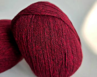 100% Cashmere Yarn - 3/24Nm - 400m per 50g - Burgundy Melange