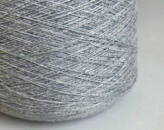 100% Cashmere Yarn - 2/26Nm - 1300m per 100g - Light Grey Blue Melange