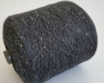 100% Cashmere Yarn - 2/26Nm - 1300m per 100g - Dark Grey Tweed
