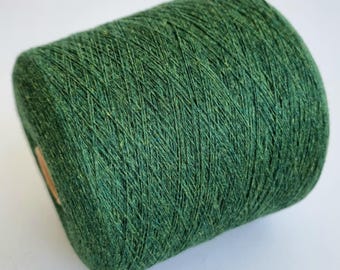 100% Cashmere Yarn - 2/26Nm - 1300m per 100g - Dark Lime Melange