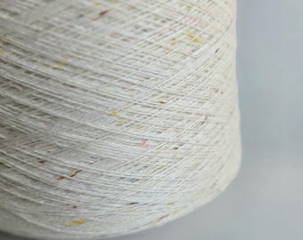 100% Cashmere Yarn - 2/16Nm - 800m per 100g - White Tweed