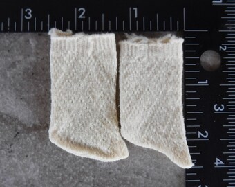 #2 short SASHA DOLL hand knitted white socks FREE US SHIPPING