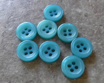 Plain Turquoise Buttons 18mm 24 pieces