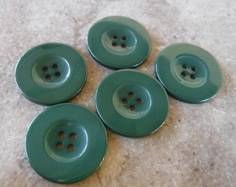 5 Forest Green Deep Rings Round Buttons Size 1516