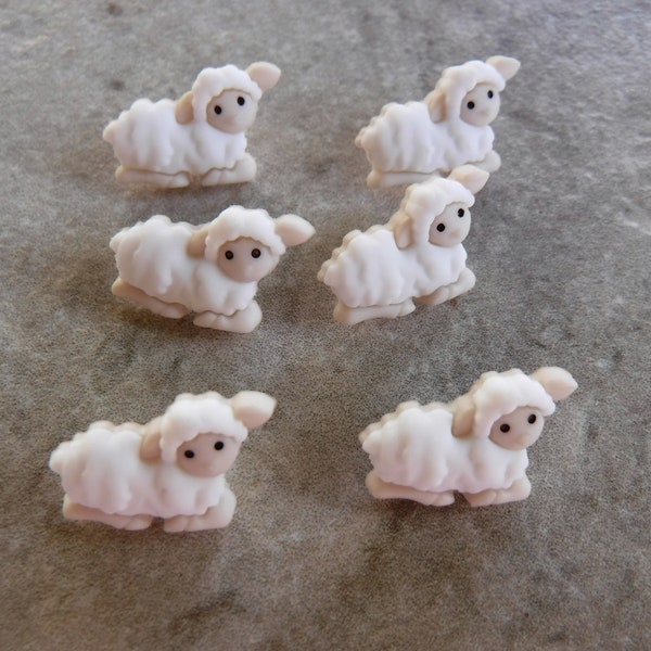 4 Little Sheep Shank Buttons Size 9/16"