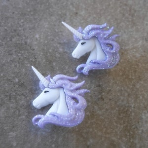 2 Glitter Head Unicorn Shank Buttons. Size 1&quot; You choose the color.