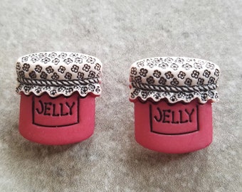 2 Jelly Jar Shank Buttons Size 11/16" Crafting Sewing