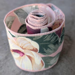 Vintage Dusty Rose Blossom Wired Ribbon 1 1/2 yards