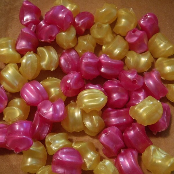 56 Pink andy Yellow Funky Beads