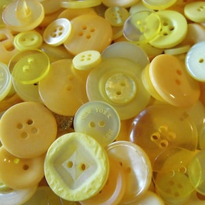 Sale Choose your color 100 Bulk Assorted Medium to Small Round Multi Size Crafting Buttons Yellow