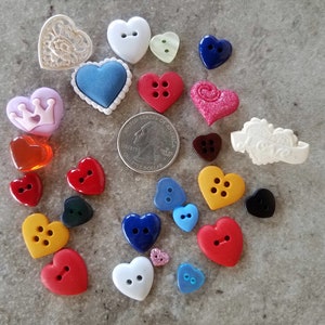 25 Heart Grab Bag Buttons