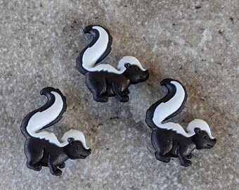 3 Baby Skunk Shank Buttons Size 1"