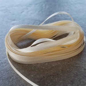 Ecru White Thin Ribbon 5 yards