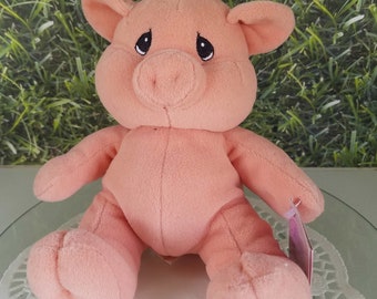 Peach Pig Precious Moments Tender Tails Plush Toy with Original Tag